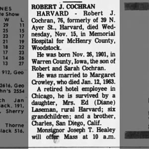 Obituary for ROBERT J. COCHRAN