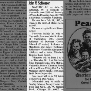 Obituary for John V. Schlesser