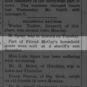 1892, Oct 29.  Part of Friend McCoy's household goods 
