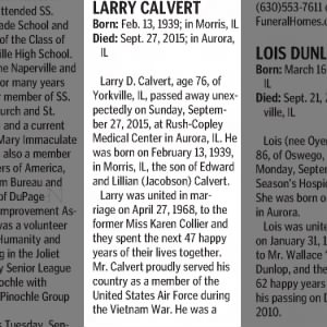 Obituary for Larry D. CALVERT