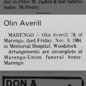 Obituary for Olin Averill