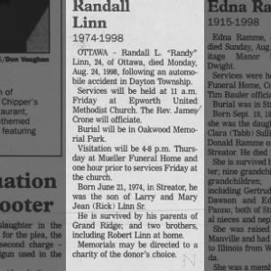 Obituary for Randall L. Linn