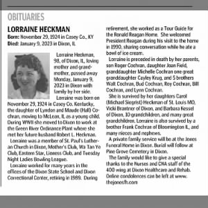 SterG-2023-0112-pA10-Obituary-Mrs Lorraine Cochran Heckman, Pine Grove Cemetery